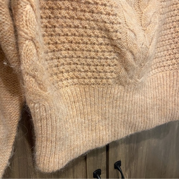 Anthropologie Sleeping On Snow Knit Off Shoulder Alpaca Blend Sweater Medium - Picture 10 of 13